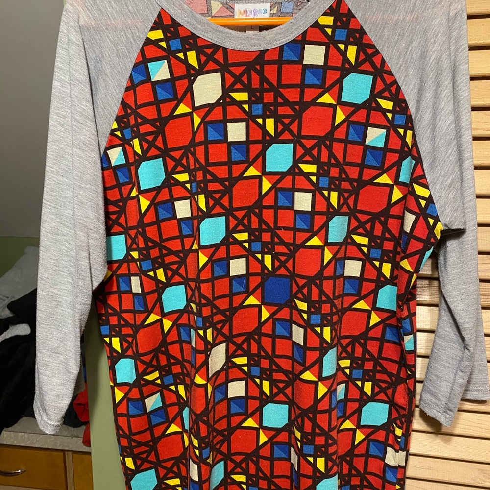 Multi-colored mostly red Lularoe Randy